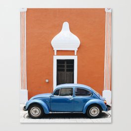 Orange & Blue / Mexico Canvas Print | Digital, Photo, Oldschool, Mexican, Explore, Adventure, Contrast, Vacation, Architecture, Tulum 