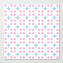 square and greek cross 1 - blue and pink Canvas Print