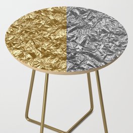 Gold Silver Foil Modern Collection Side Table