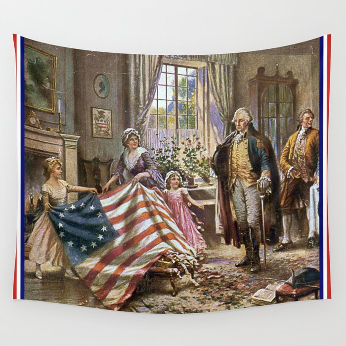 Edward percy moran : the birth of old glory Or Betsy Ross and Washington Wall Tapestry
