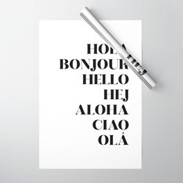 Hello Bonjour Hola Hej Aloha Ciao Ola Wrapping Paper