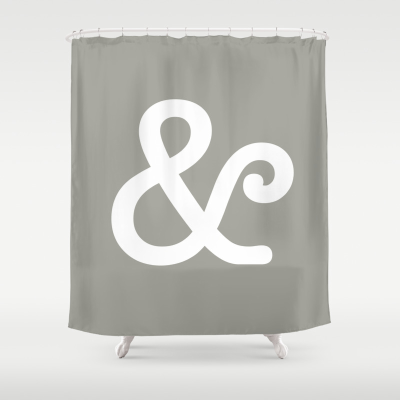 Ampersand Neutral Shower Curtain By Colorandpatterns Society6
