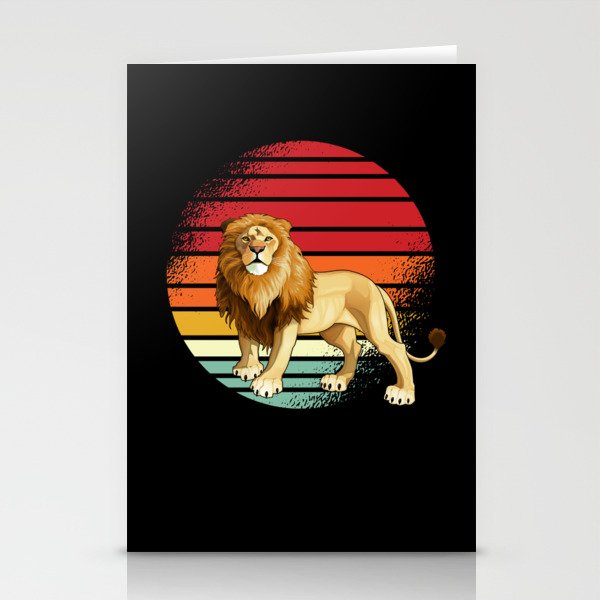 Lion Retro Stationery Cards