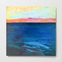 Akseli Gallen Kallela Red Sea, Suez Metal Print | Horizonline, Redsea, Blue, Suezcanal, Sunset, Painting, Water 
