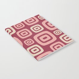 Retro Mid Century Modern Abstract Pattern 429 Raspberry Pink and Beige Notebook