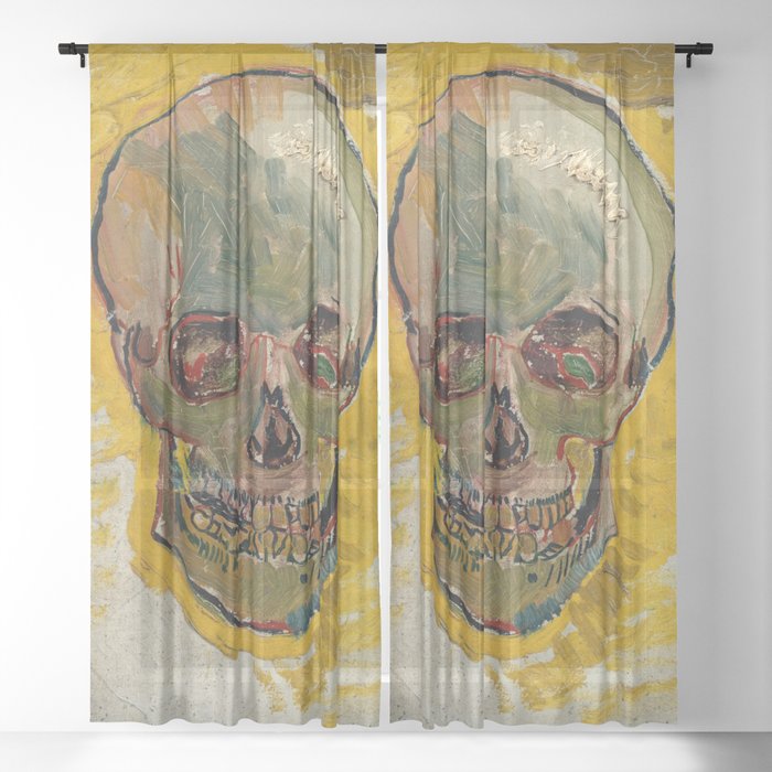 Vincent van Gogh - Skull 1887 #2 Sheer Curtain