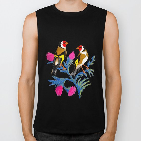 carduelis carduelis (euro goldfinch) Biker Tank