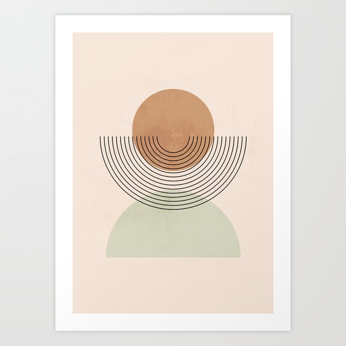 Minimal Geometric Shapes 123 Art Print