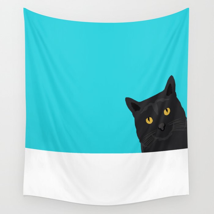 Black Cat Peeking Around The Corner Funny Cat Person Gift For Cat