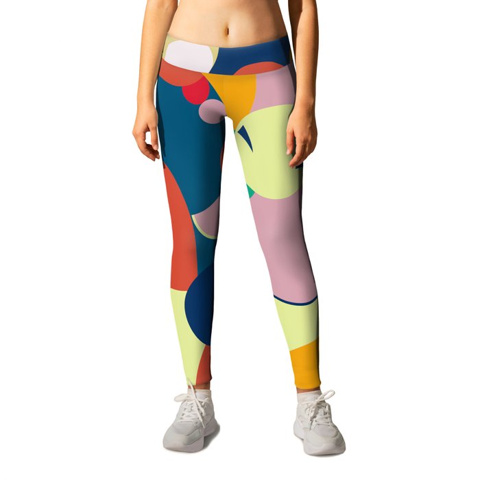 Cheerful Composition of Colored Circles Leggings