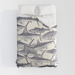 Atlantic fish blue Comforter