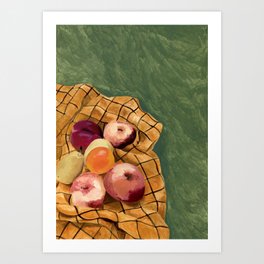 Still life with fruit Art Print | Fruit, Artist, Gouache, Stilllife, Handpainted, Artwork, Painting, Paint, Art, Curated 