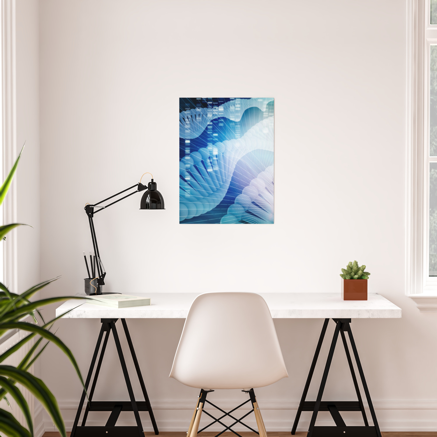 Dna Molecule Helix Science Abstract Background Art Poster By