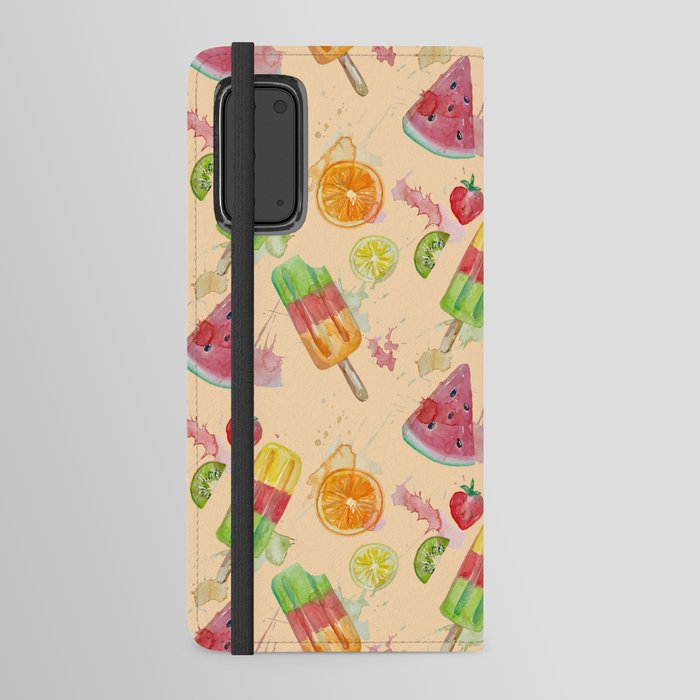 Summer Popsicle Splash- Orange Background Android Wallet Case