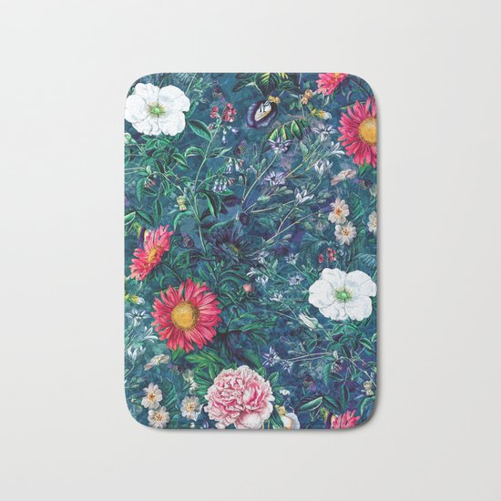 Spring Flowers Dark Bath Mat