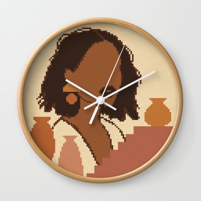 Pixel moroccan woman Wall Clock