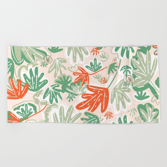 Tropical Abstract Pattern Beach Towel