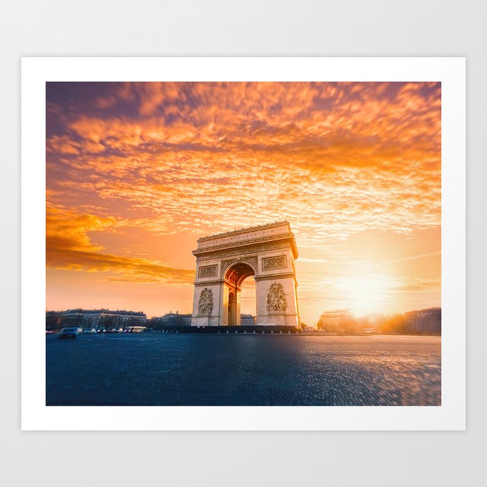 Sunset  Arc de Triomphe Art Print
