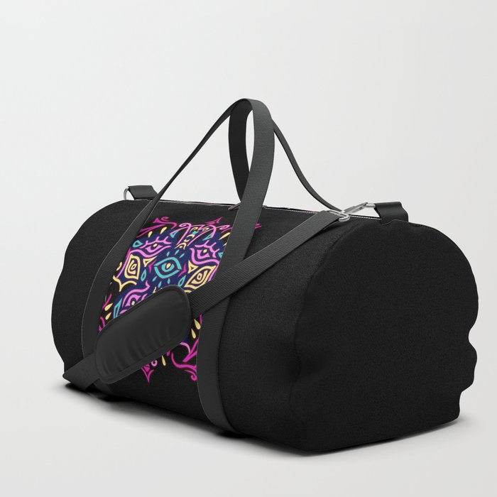 Psychedelic Neon Butterfly Duffle Bag