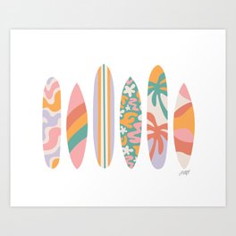 Surf Boards Illustration Art Print