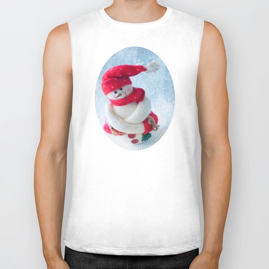 Mr Snowman Strikes Again Biker Tank