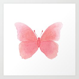 Watermelon pink butterfly Art Print