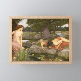 Echo & Narcissus by John William Waterhouse Framed Mini Art Print