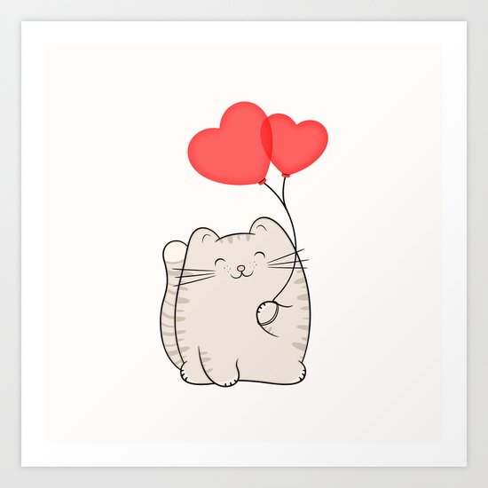 Eli, the love cat Art Print