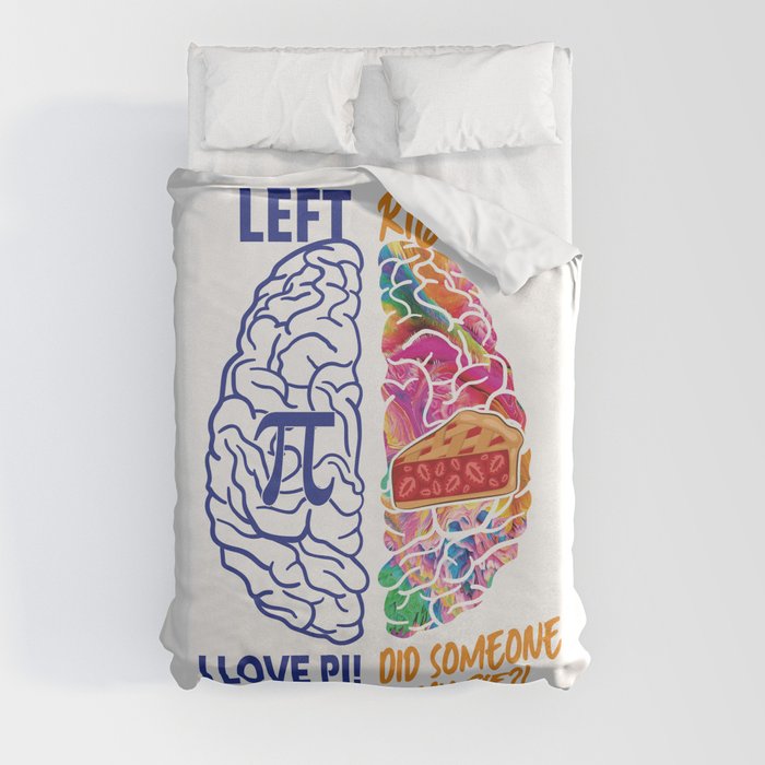 Left Brain Right Brain Pi Duvet Cover