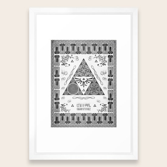 Legend Of Zelda Kingdom Of Hyrule Crest Letterpress Vector Art Framed Art Print By Jollyappleskull Society6