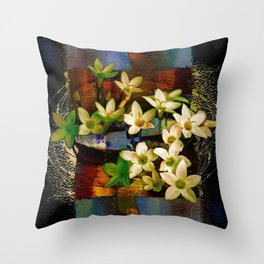 flowers and abstract Throw Pillow