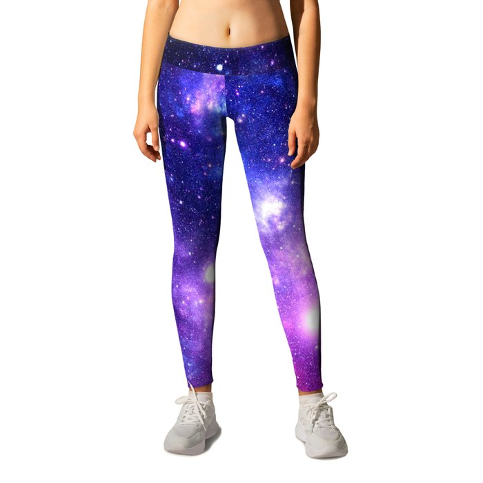 Purple Blue Galaxy Nebula Leggings by 2sweet4words Designs