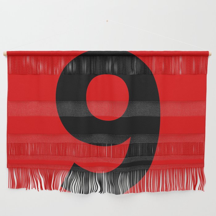 Number 9 (Black & Red) Wall Hanging