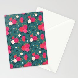 Pretty Ditsy Rose Floral Print Stationery Card