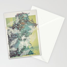 White Moth Tangle in Summer Stationery Card