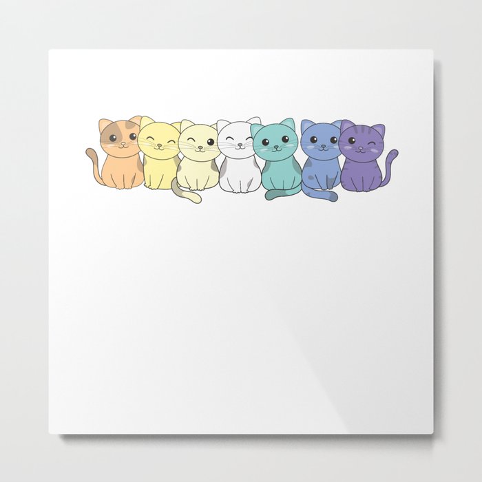 Genderfaun Flag Pride Lgbtq Cute Cats Bunch Metal Print