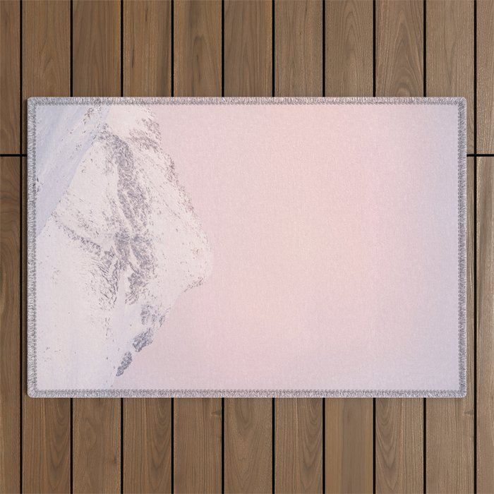 Mountain Top in Norway Photo | Pastel Color Sky in the Kaldfjord Art Print | Winter Travel Photography Outdoor Rug