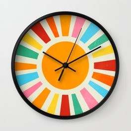 Retro Sunrise: Rainbow Edition Wall Clock