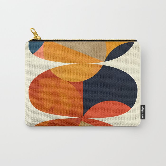 mid century geometric shapes autumn Carry-All Pouch