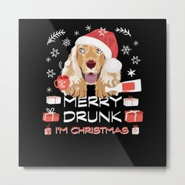 English Cocker Spaniel Merry christmas Metal Print | Woof, Merrychristmas, Advent, Winter, Graphicdesign, Dogmom, Mulledwine, December, Dog, Christmasmarket 