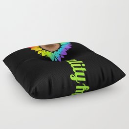 Rainbow Colorful Sunflower Equality LGBTQ Pride Month Floor Pillow