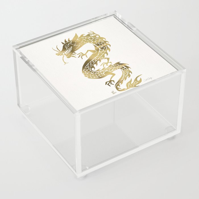 Chinese Dragon – Gold Acrylic Box