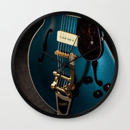 Close up Blue Guitar body | Instrument Photography | Colorful Guitar Wall Clock