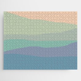 green mountains 1 pastel Jigsaw Puzzle