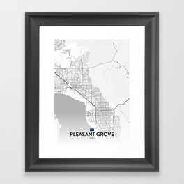 Pleasant Grove, Utah, United States - Light City Map Framed Art Print