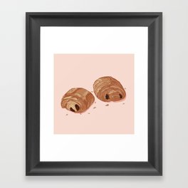 Deux p'tits Pains au chocolat Pink Framed Art Print