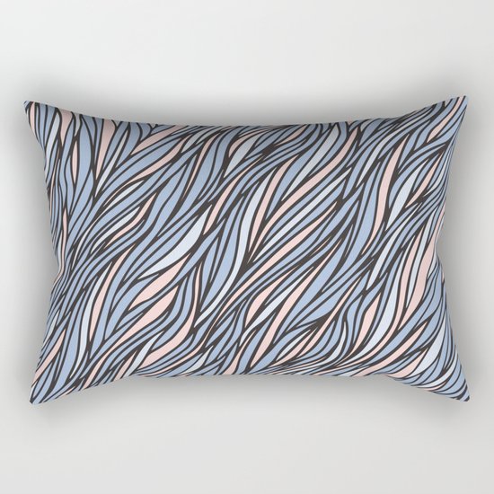 Rose quartz serenity wave pattern Rectangular Pillow
