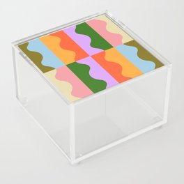 Funky Wavy Color Block Pattern Acrylic Box