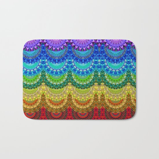 Chakra Mandala Healing Art by Sharon Cummings Bath Mat