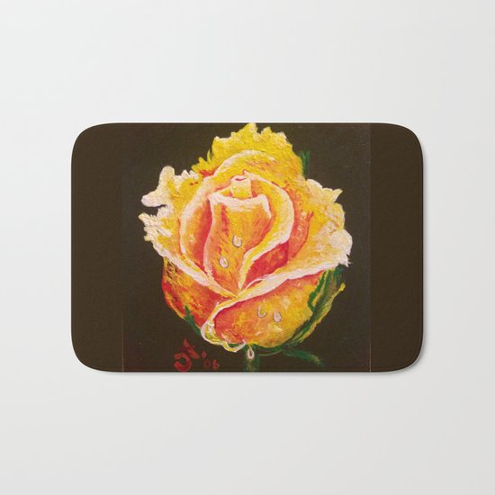 Yellow Rose Bath Mat
